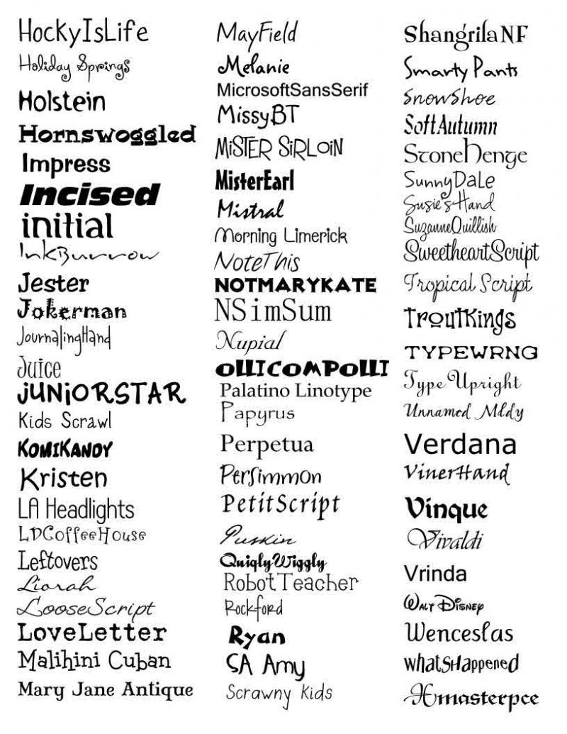 free fonts for word 2013